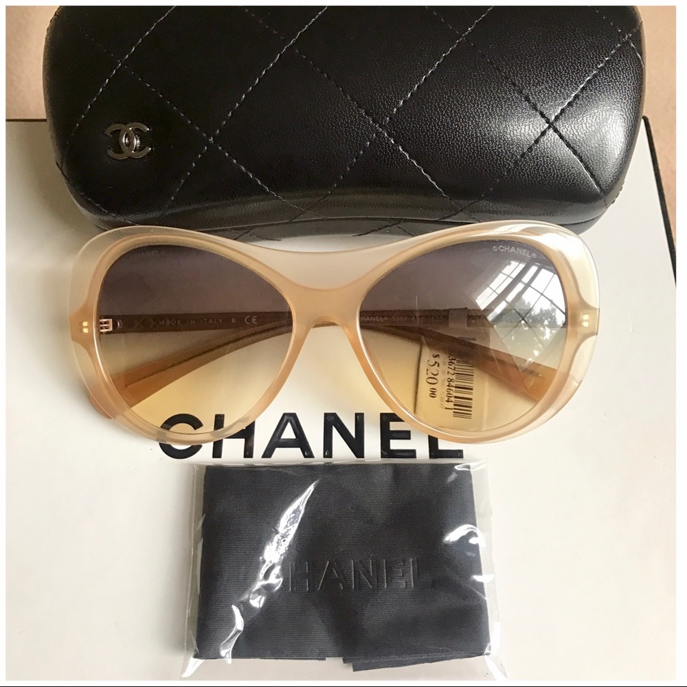 ❌TRADED❌Authentic 💕CHANEL BEIGE OVAL Sunglasses - Picture 1 of 8